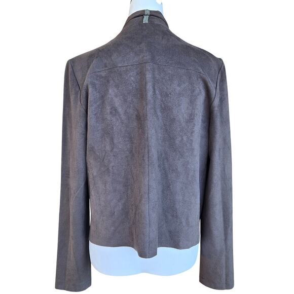 Ann Taylor Factory Open Front Faux Suede Cardigan Style Jacket Sz M Minimalist - Picture 3 of 10